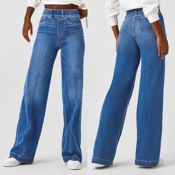 SPANX Seamed Front Wide Leg Jean - Vintage Indigo | Size S - Picture 1 of 8